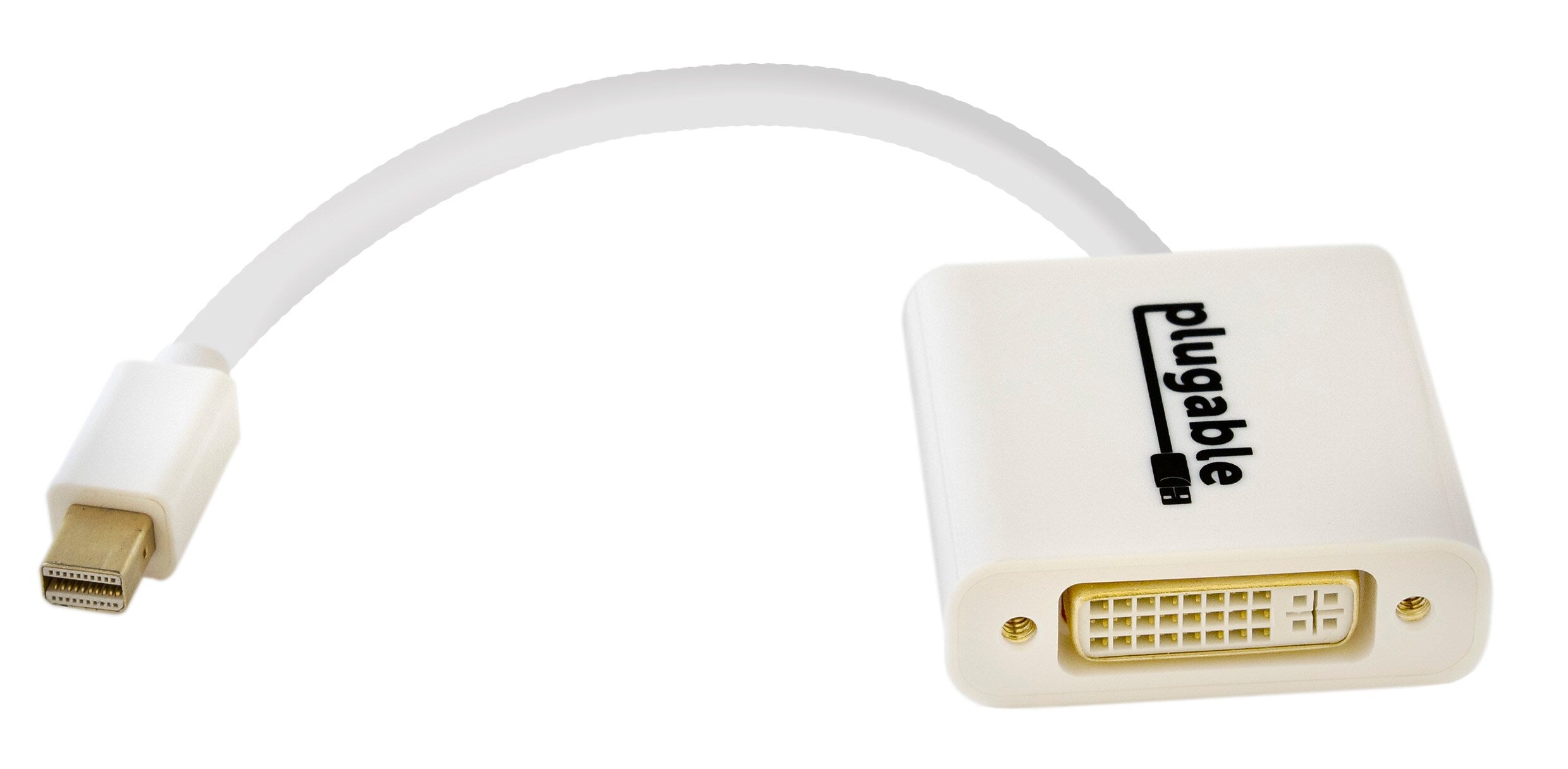 Plugable Mini Display Port to DVI Male/Female Video Adapter Cable, White (MDPM-DVIF)