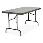 IndestrucTable Commercial Folding Table, Rectangular, 60" x 30" x 29", Charcoal Top, Charcoal Base/Legs