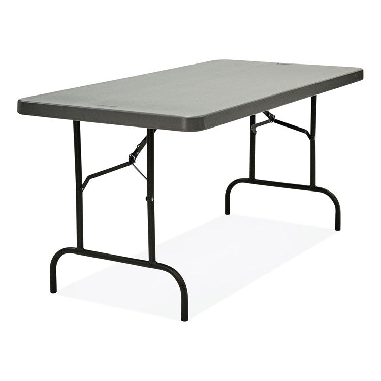 IndestrucTable Commercial Folding Table, Rectangular, 60" x 30" x 29", Charcoal Top, Charcoal Base/Legs