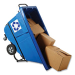 BRUTE Rotomolded Recycling Tilt Truck, 101 gal, 850 lb Capacity, Plastic/Steel Frame, Blue