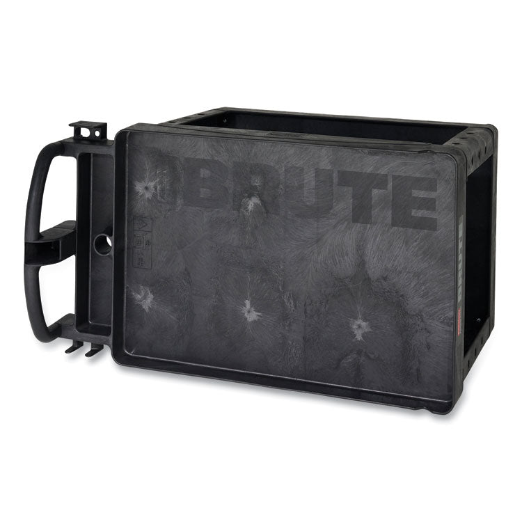 BRUTE Heavy-Duty Utility Cart with Lipped Shelves, Plastic, 2 Shelves, 500 lb Capacity, 25.88" x 45.25" x 37.13", Black