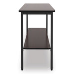 OfficeWorks One-Shelf Utility Table, Rectangular, 47.25" x 17.7" x 29.5", Walnut Top, Black Base/Legs