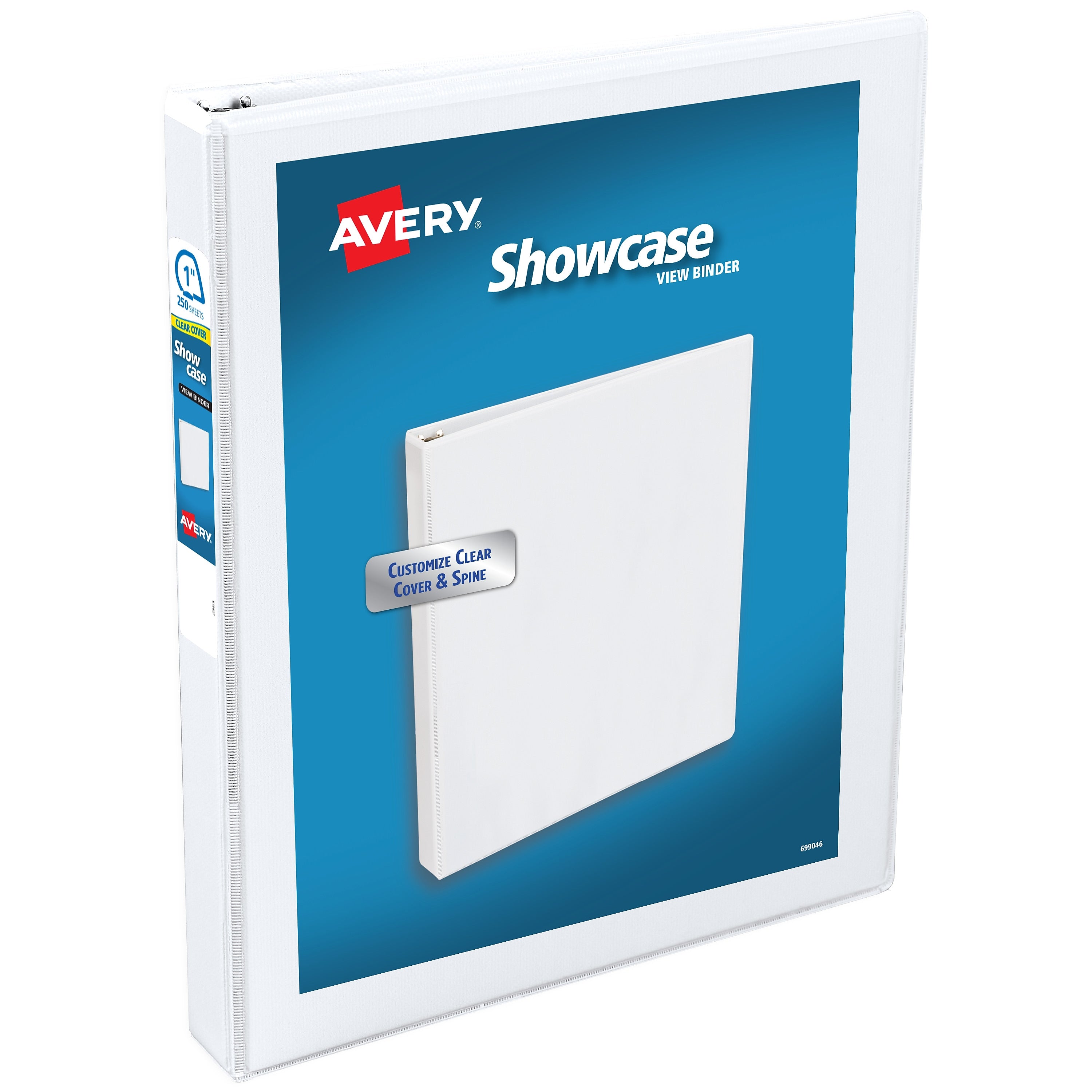 Avery Showcase 1" 3-Ring View Binders, Slant Ring, White (19601)