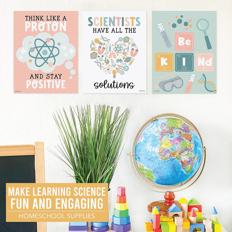 Hadley Designs 11" x 14" Boho Science Bulletin Board Classroom Decor Posters, 6/Set (HDDX004BE8MMP)