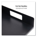 Network Collection Utensil, Napkin and Plate Countertop Organizer, 15.2 x 11.5 x 4.45, Plastic, Black