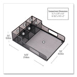 Network Collection Utensil, Napkin and Plate Countertop Organizer, 11.5 x 14.75 x 5.5, Metal, Black