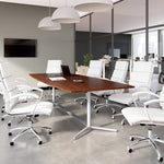 Bush Business Furniture 120W x 48D Boat Shaped Conference Table with Metal Base, Hansen Cherry (99TBM120HCSVK)