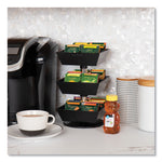 Anchor Collection 3-Tier 12-Compartment Tea and Condiment Carousel Countertop Organizer, 6.75 x 6.75 x 11.5, Black