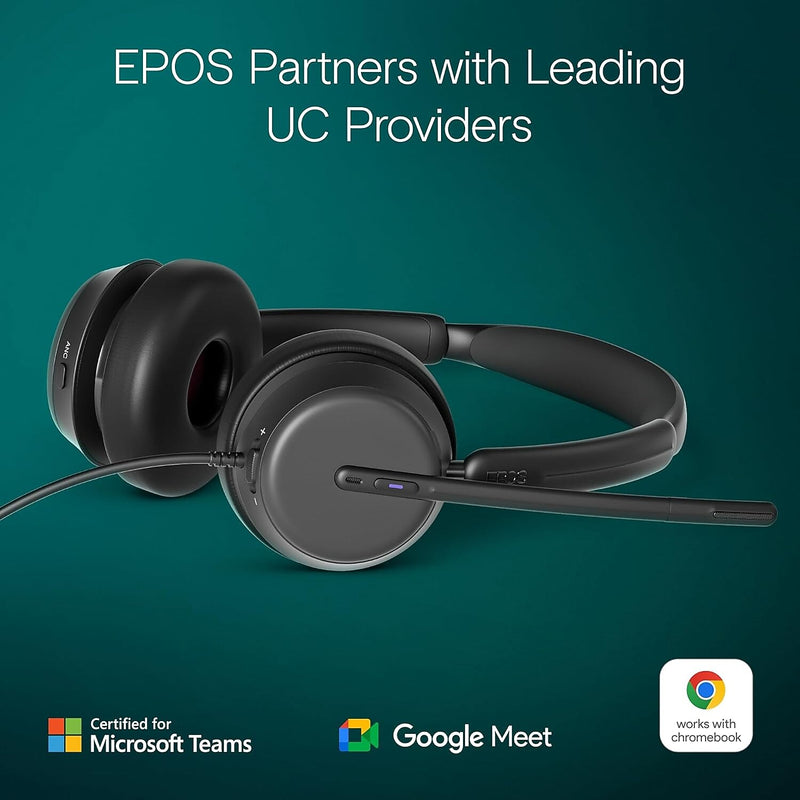 EPOS Impact 860T Active Noise Canceling Stereo Headset, USB-C, MT Certified (1001177)
