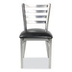White Horse Series Side Chairs, Supports Up to 300 lb, 18" Seat Height, Black Seat, Industrial Clear-Coat Steel Back/Frame