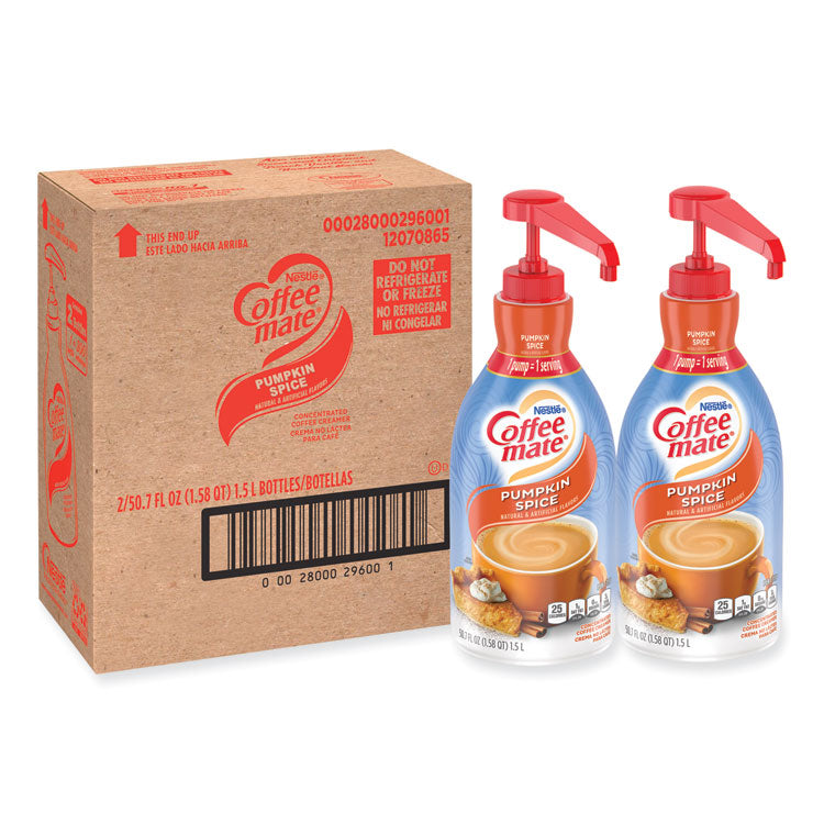 Liquid Coffee Creamer, Pumpkin Spice, 1.5 L Pump Bottle, 2/carton