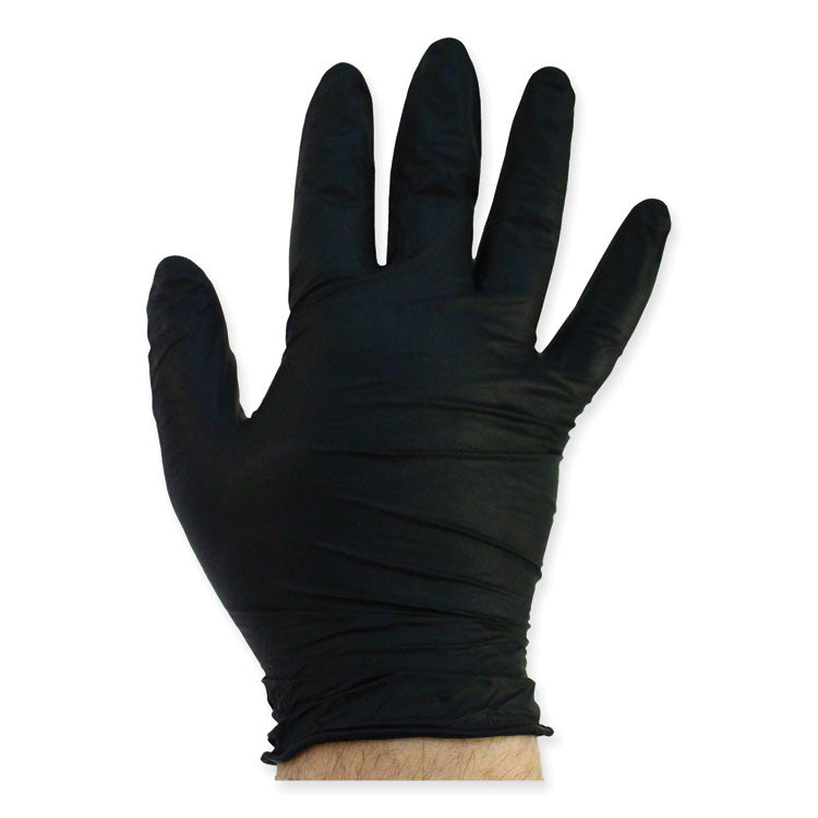 ProGuard Powder Free Nitrile Gloves, Powder-Free, Large, 3.5 mil Thick, 9.65" Long, Black, 100/Box, 10 Boxes/Carton