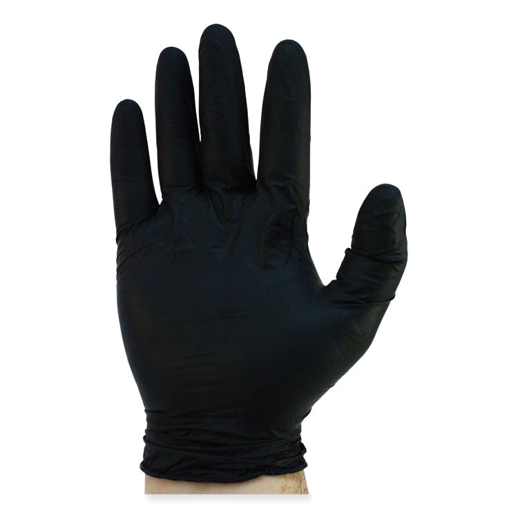 ProGuard Powder Free Nitrile Gloves, Powder-Free, Large, 3.5 mil Thick, 9.65" Long, Black, 100/Box, 10 Boxes/Carton