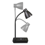 Wellness Series Infuse LED Desk Lamp with Wireless and USB Charging, 15.5" High, Black