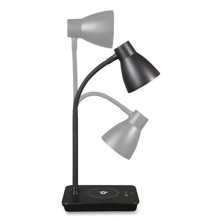 Wellness Series Infuse LED Desk Lamp with Wireless and USB Charging, 15.5" High, Black