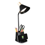 Wellness Series Merge LED Desk Lamp with Wireless Charging, 18.25" High, Black