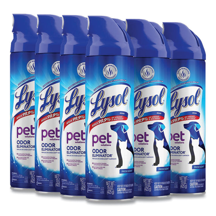 Disinfectant Spray II Pet Odor Eliminator, Fresh, 15 oz Aerosol Spray, 12/Carton