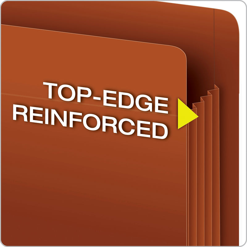 Pendaflex Reinforced File Pocket, 5 1/4" Expansion, Letter Size, Redrope, 10/Box (95363)