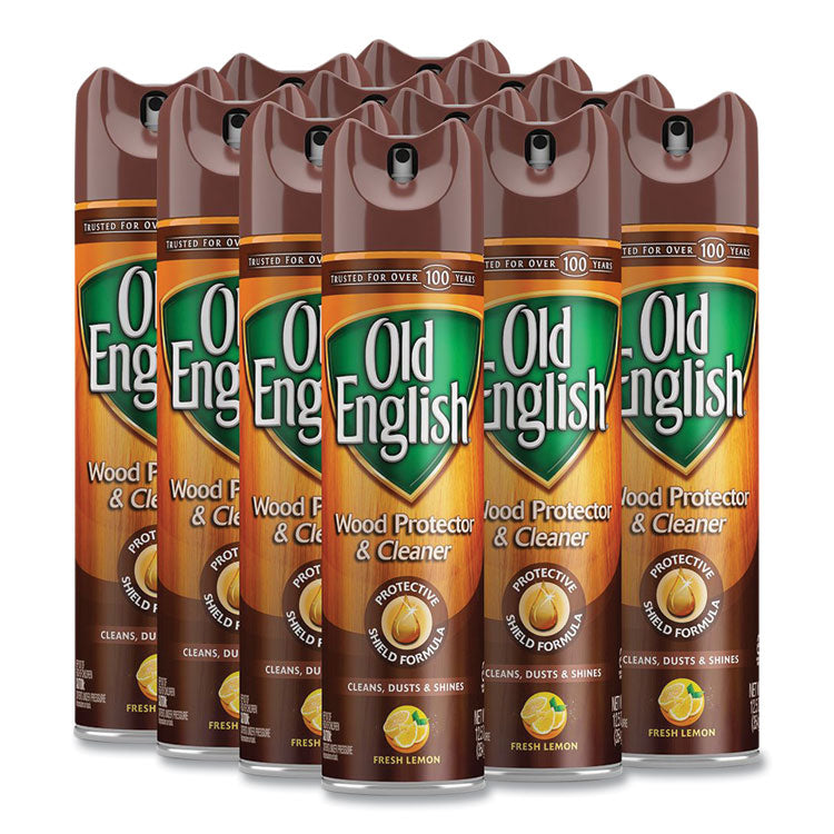 Furniture Polish, Fresh Lemon Scent, 12.5 Oz Aerosol Spray, 12/carton