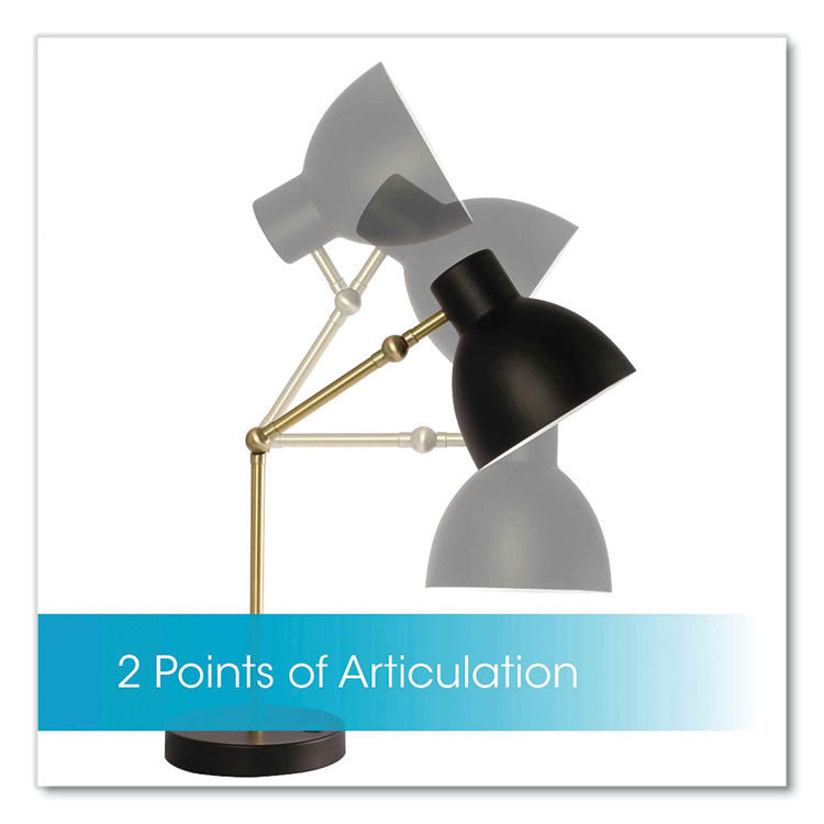 Wellness Series Adapt LED Desk Lamp, 7" to 22" High, Black