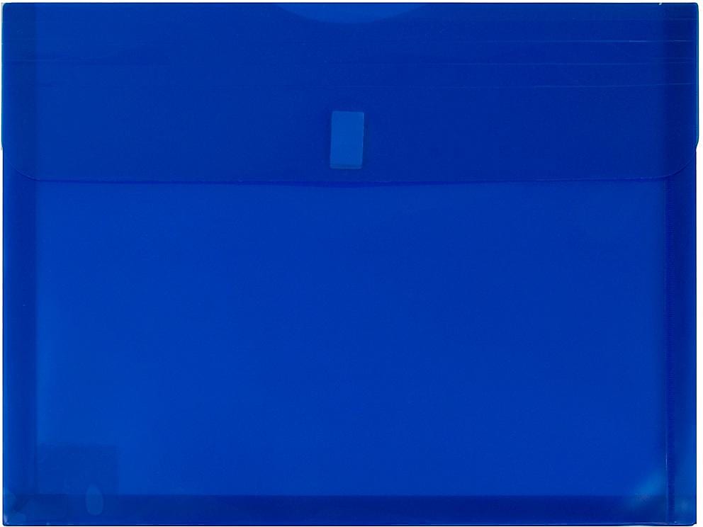 JAM Paper Premium Plastic Document File, Letter, Blue, 3/Pack (218V1BUX3)