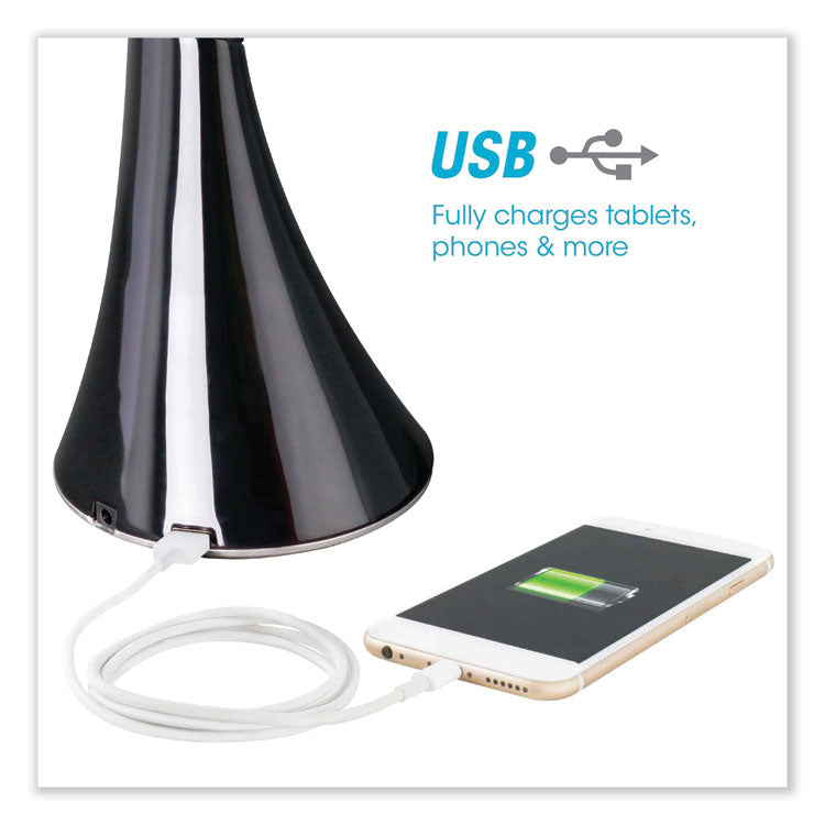 Wellness Series Swerve LED Desk Lamp, 23.25" High, Black