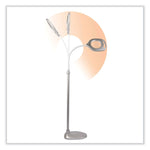 2-in-1 LED Magnifier Floor and Table Light, 39.5" High, Silver/White