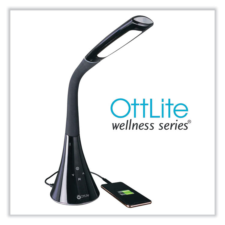 Wellness Series Swerve LED Desk Lamp, 23.25" High, Black