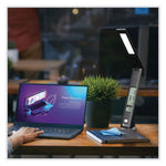 Wellness Series Rise LED Desk Lamp with Digital Display, 12" to 19" High, Black