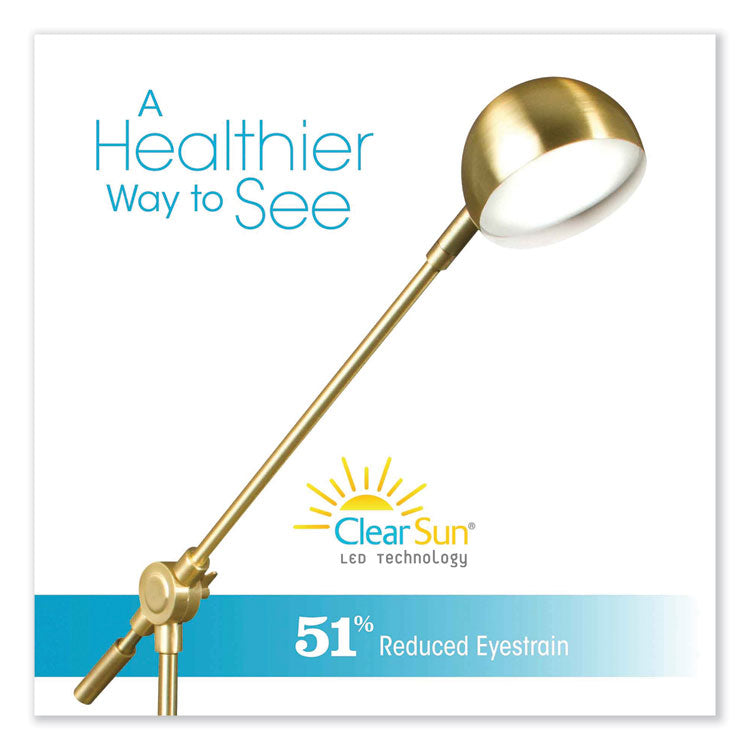Wellness Series Direct LED Desk Lamp, 4" to 18" High, Brass