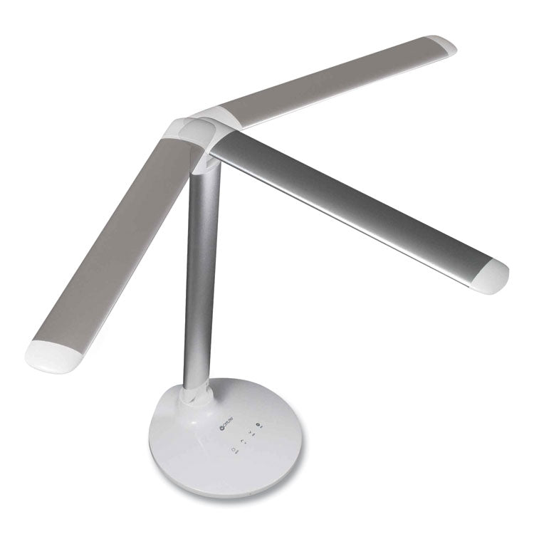Wellness Series Command LED Desk Lamp with Voice Assistant, 17.75" to 29" High, Silver