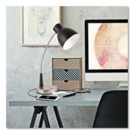 Wellness Series Adjust LED Desk Lamp, 3" to 22" High, Silver/Matte Black