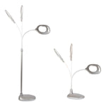 2-in-1 LED Magnifier Floor and Table Light, 39.5" High, Silver/White
