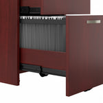 Bush Business Furniture Office in an Hour 63"H x 129"W 2 Person In-Line Cubicle Workstation, Hansen Cherry (OIAH005HC)
