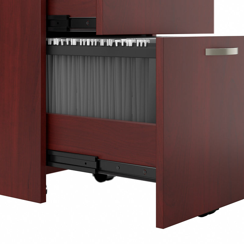 Bush Business Furniture Office in an Hour 63"H x 129"W 2 Person In-Line Cubicle Workstation, Hansen Cherry (OIAH005HC)