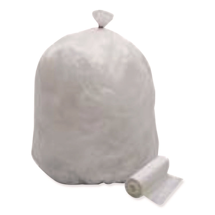 High Density Can Liners, 10 gal, 6 mic, 24" x 23", Natural, Interleaved Roll, 50 Bags/Roll, 20 Rolls/Carton