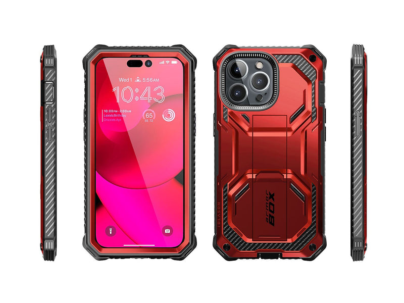 i-Blason ArmorBox Metallic Red Rugged Case for iPhone 14 Pro (iPhone2022Pro-6.1-Armorbox-SP-Ruddy)