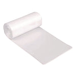 High Density Can Liners, 10 gal, 6 mic, 24" x 23", Natural, Interleaved Roll, 50 Bags/Roll, 20 Rolls/Carton