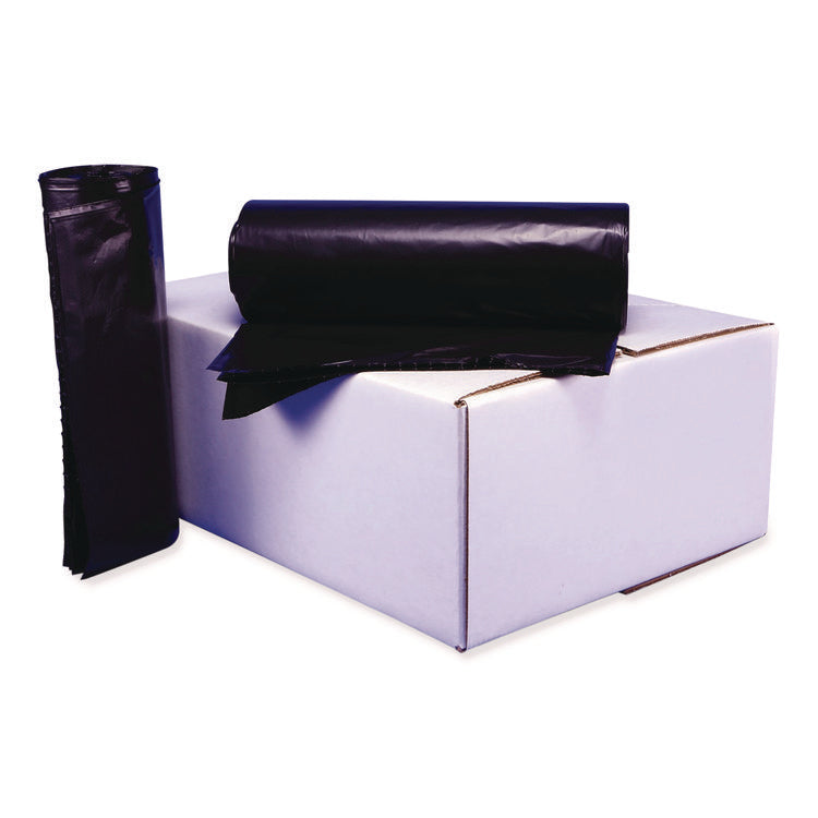 Low Density Can Liners, 56 gal, 1.5 mil, 43" x 47", Black, Interleaved Roll, 20 Bags/Roll, 5 Rolls/Carton