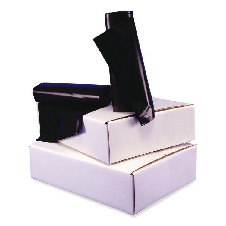 Low Density Can Liners, 56 gal, 1.5 mil, 43" x 47", Black, Interleaved Roll, 20 Bags/Roll, 5 Rolls/Carton