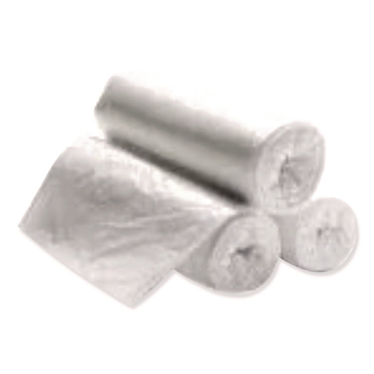 High Density Can Liners, 30 gal, 10 mic, 30" x 36", Natural, Interleaved Roll, 50 Bags/Roll, 10 Rolls/Carton