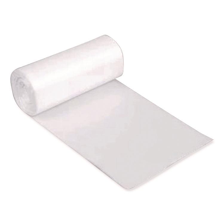 High Density Can Liners, 30 gal, 10 mic, 30" x 36", Natural, Interleaved Roll, 50 Bags/Roll, 10 Rolls/Carton