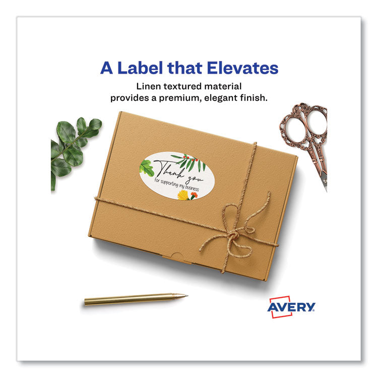 Oval Print-To-The-Edge Labels, 2 X 3.33, White, 8/sheet, 10 Sheets/pack
