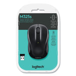 M325S Wireless Mouse, 2.4 GHz Frequency, 32.8 ft Wireless Range, Left/Right Hand Use, Black