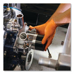 GloveWorks by AMMEX Heavy-Duty Industrial Gloves, Powder-Free, 8 mil, Large, Orange, 100 Gloves/Box, 10 Boxes/Carton