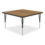 Adjustable Activity Tables, Square, 48" x 48" x 19" to 29", Medium Oak Top, Black Legs, 4/Pallet