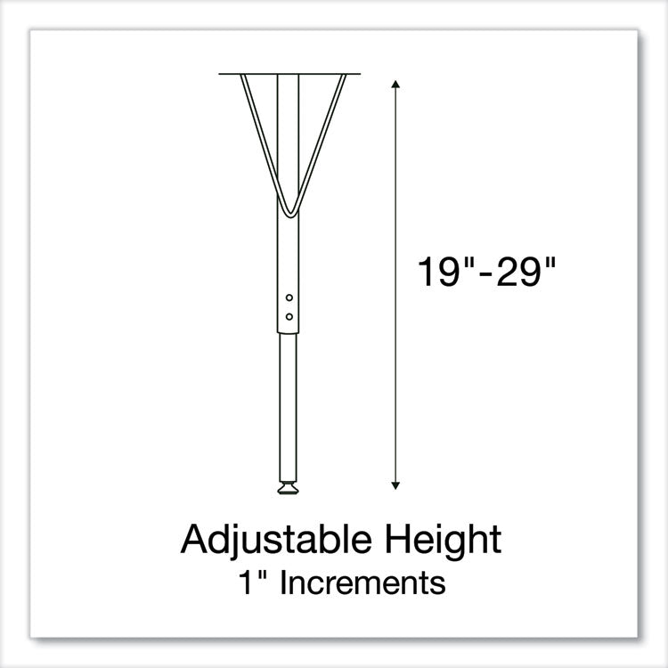 Height Adjustable Activity Table, Round, 60" x 19" to 29", Gray Granite Top, Black Legs, 4/Pallet