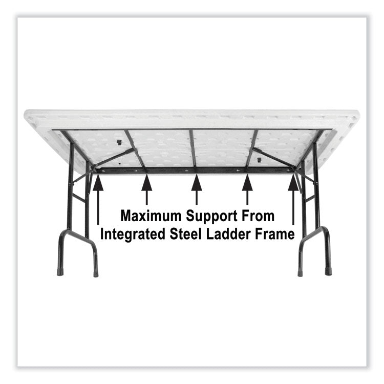Adjustable Folding Tables, Rectangular, 72" x 30" x 22" to 32", Green Top, Black Base, 4/Pallet