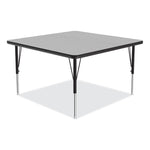 Adjustable Activity Tables, Square, 48" x 48" x 19" to 29", Gray Top, Black Legs, 4/Pallet