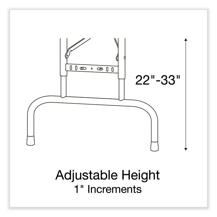 Adjustable Folding Table, Rectangular, 48" x 24" x 22" to 32", Red Top, Black Legs, 4/Pallet
